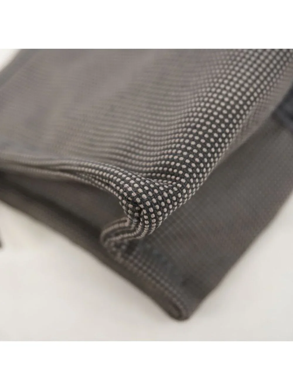 Hermes Pouch Her Line Nylon Gray Silver